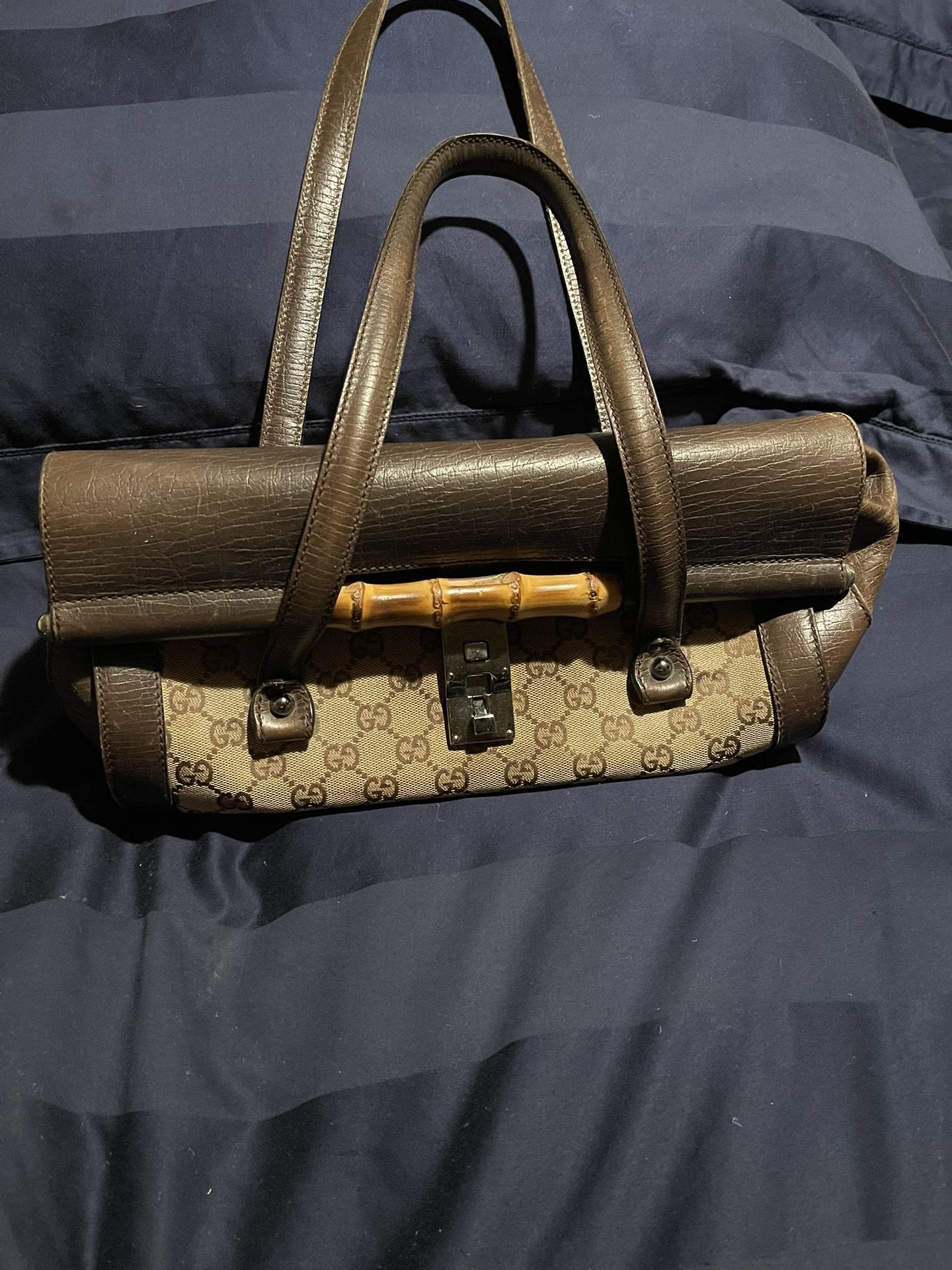 Authentic Gucci Bamboo Bullet Bag Brown & Tan