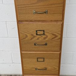 Oak Wood 4 Drawer File Cabinet 