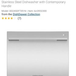 Fisher Paykel Stainless Steel, Tall, 7 place settings, Recessed Handle, Water Softener: Stainless St