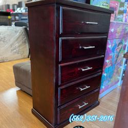(Cherry) Pinewood Dresser With 5 Drawers