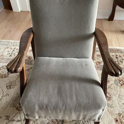 Vintage Upholstered Child’s Rocking Chair 
