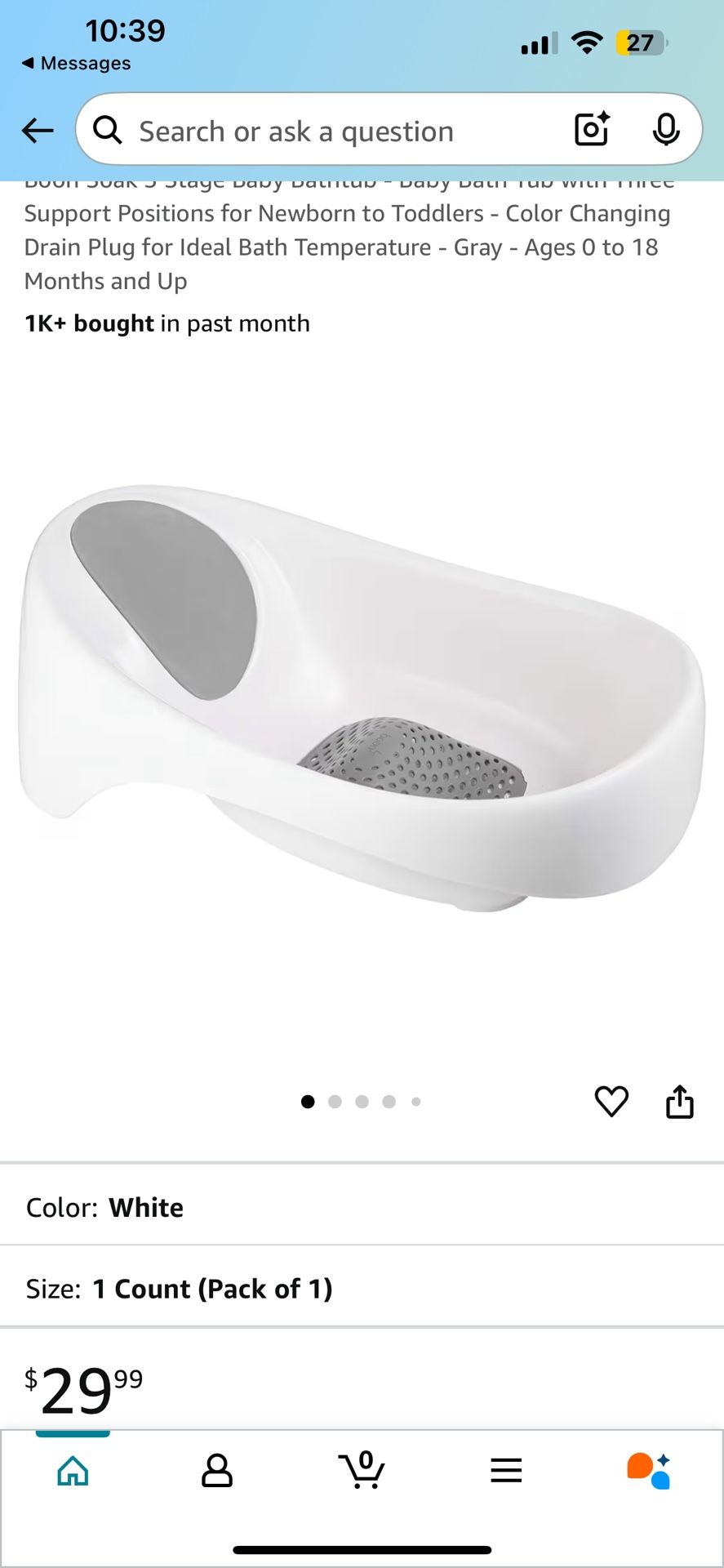 Boon Soak 3 Stage Baby Bathtub
