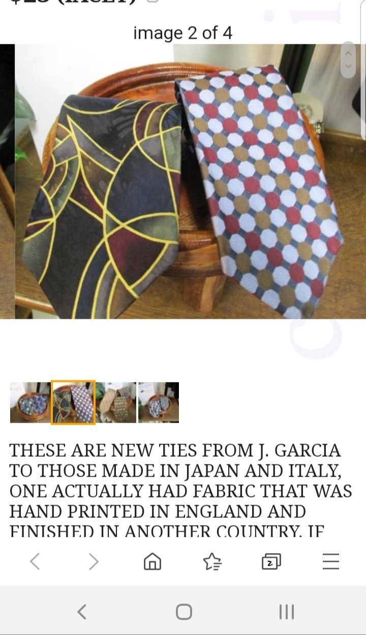 J. Garcia hand sewn ties