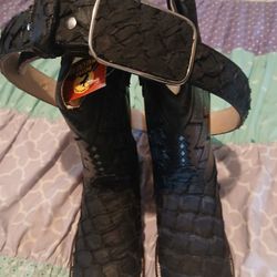 Botas de Cocodrilo Y Piel De Pez