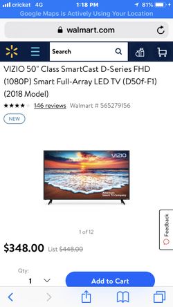 50-55 inch Vizio Smart TVs