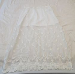 Free People White Lace Long Skirt