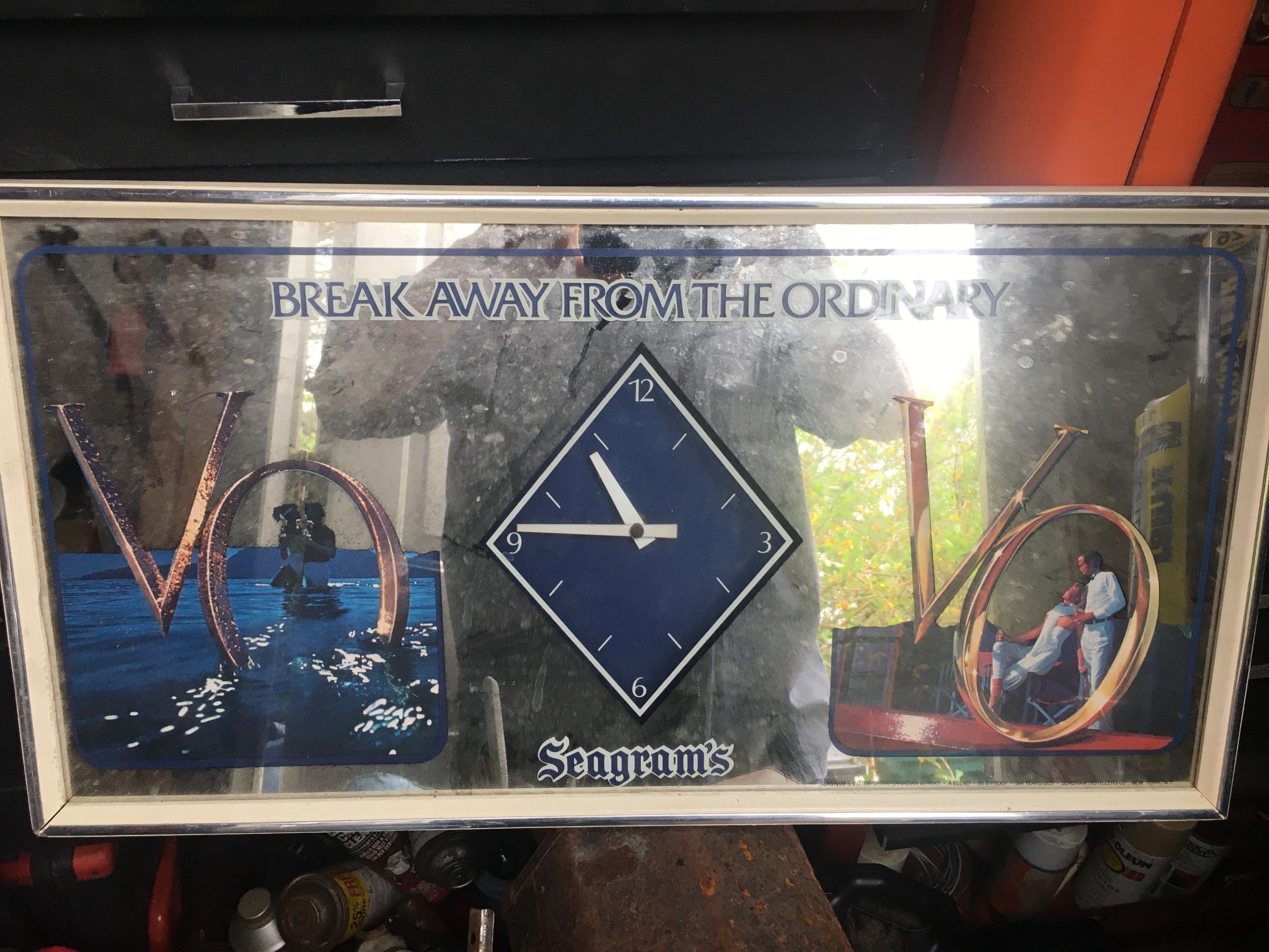 Nice vintage bar mirror with Clock only $40 firm
