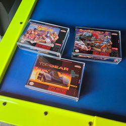 SNES. Super Nintendo Sealed games. Street Fighter II. Street Fighter  II Turbo. Top Gear.