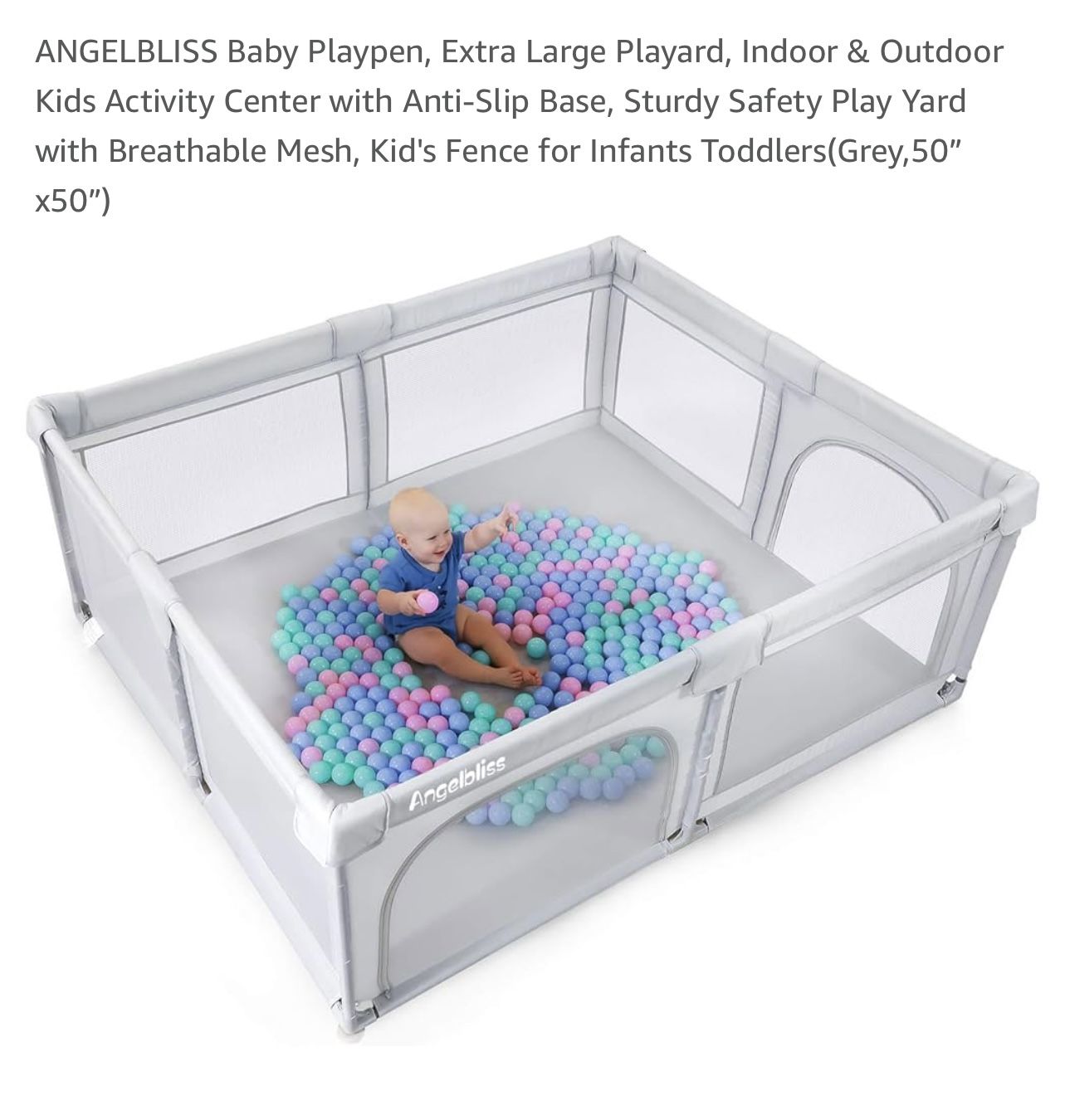 ANGELBLISS Baby Playpen, Extra Large Playard, Indoor Outdoor