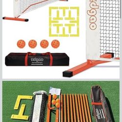 Zdgao Pickleball Set with Net for Driveway, 22 FT Regulation Size Pickle Ball Net Set with Pickleballs, Court Markers and Carry Bag, Steady Metal Fram