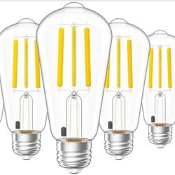 Sunco 6 Pack Dusk to Dawn Indoor Residential Vintage LED Edison Bulbs 75W Equivalent 7W