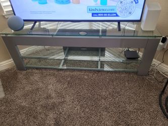 TV stand, glass, for corner