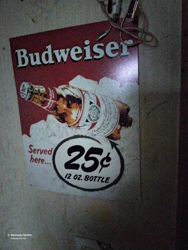 Antique Budweiser Beer Sign 