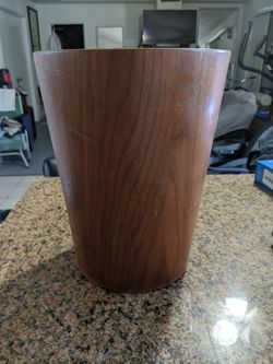 Mid Century Modern Wood Waste Basket
