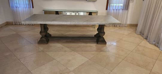 Restoration Hardware Marble Dining Table 108 inches