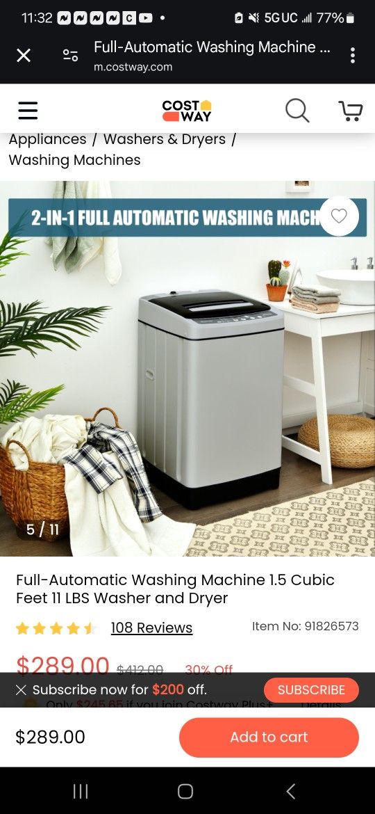 Washer Dryer Combo New