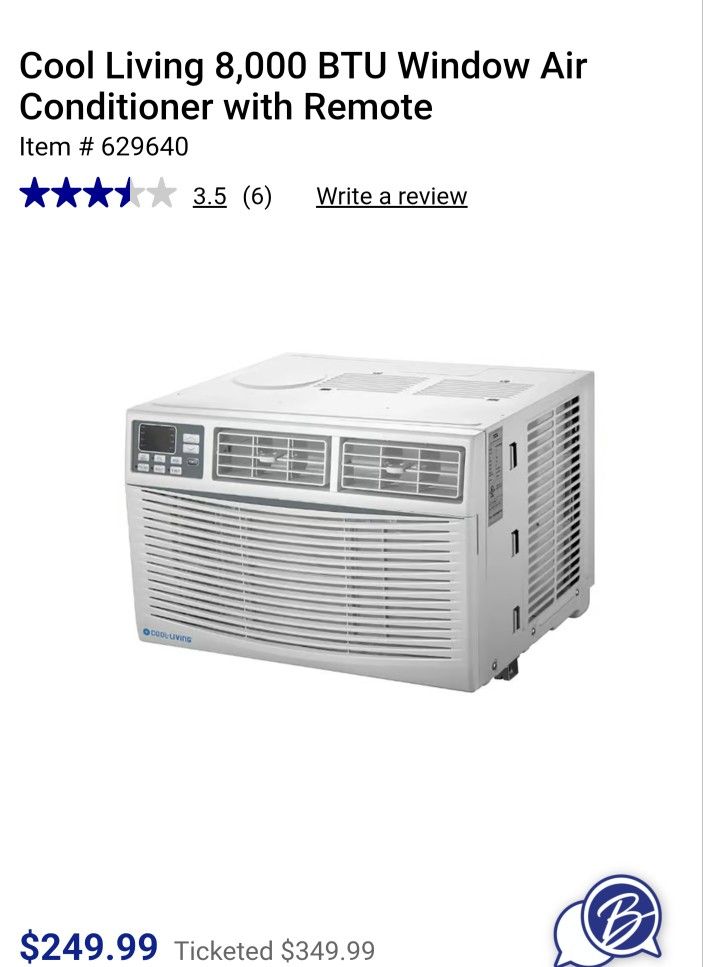 NEW Window/ Wall Ac Unit W/ REMOTE 8,000 BTU