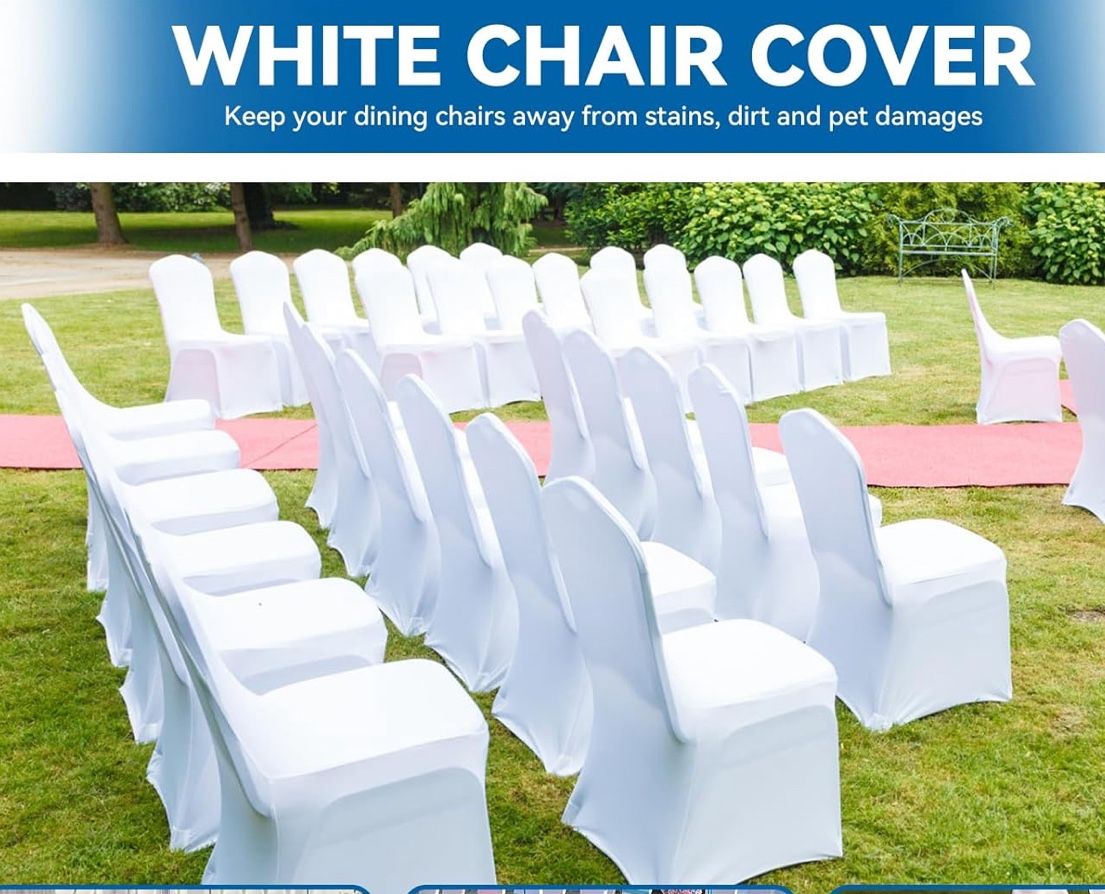 50 Pieces White Chair Covers