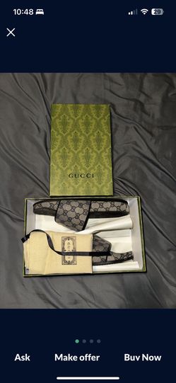 Navy Blue Gucci Canvas Slides