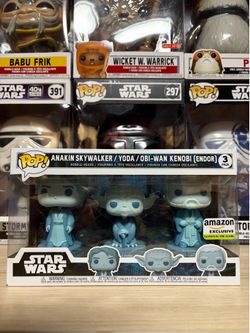 Funko Pop! Vinyl: Anakin Skywalker/Yoda/Obi-Wan Kenobi (Endor) 3 Pack