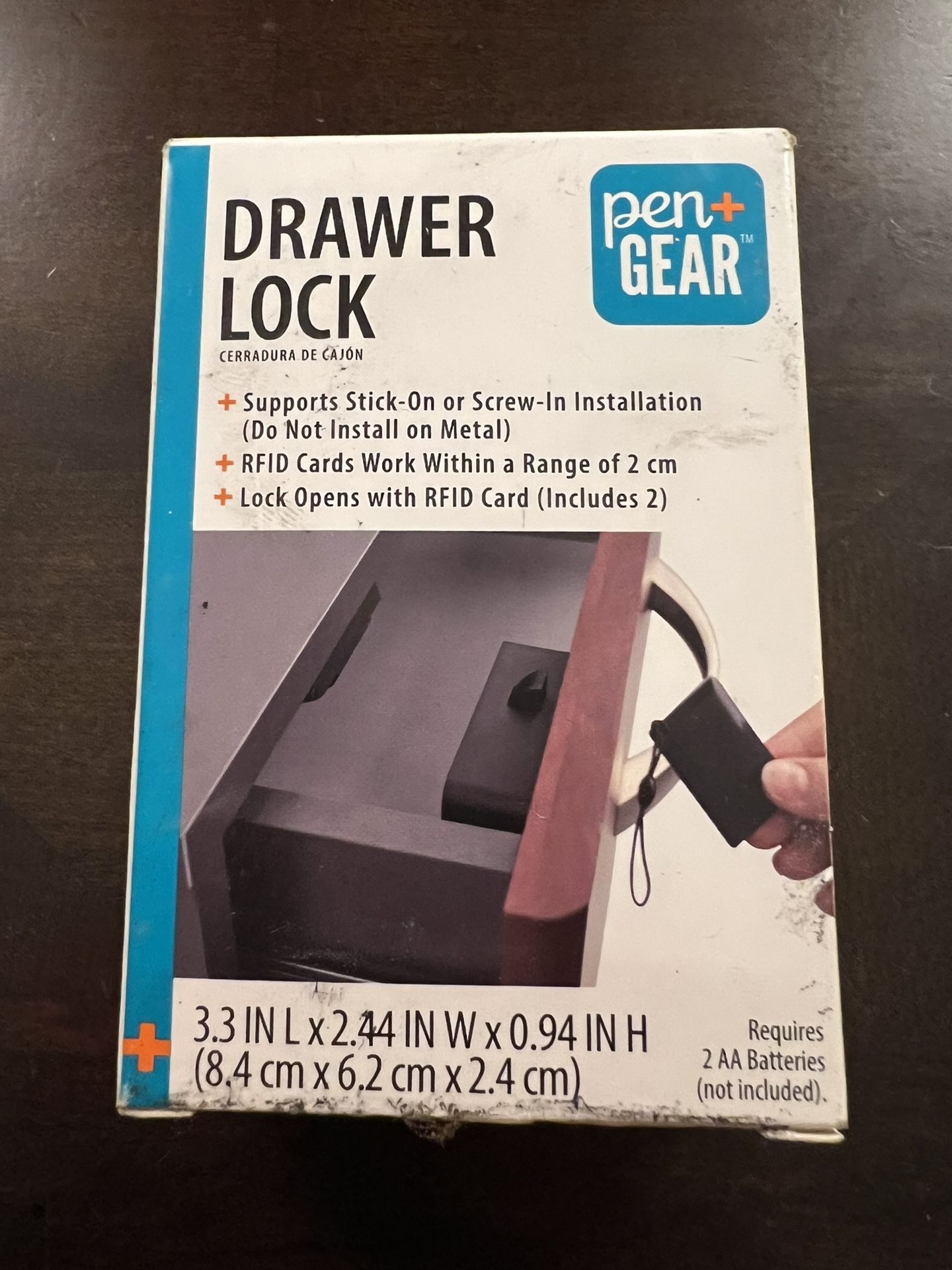 Pen & Gear Electronic RFID Drawer Lock 3.3”X2.44”X0.94”