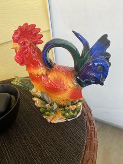 Ceramic Rooster Figurine Teapot