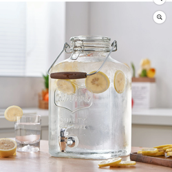 Better Homes & Gardens Glass 2 Gallon Beverage Dispenser with Glass Clamp Lid