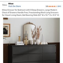 Black Wood Dresser - New In Box