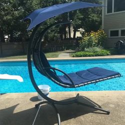 Hanging Chaise Lounger Chair Arc Stand Air Porch Swing