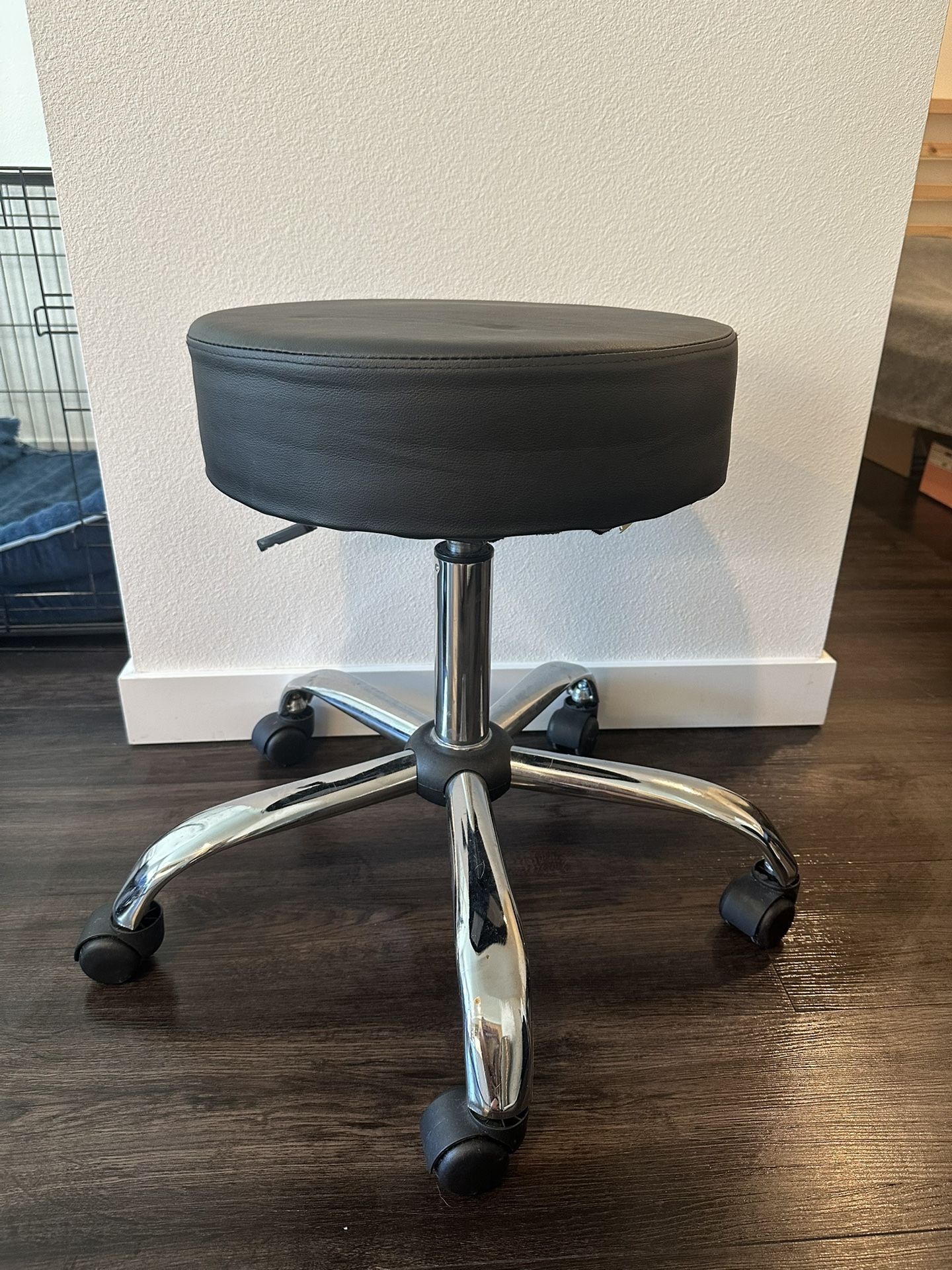 Chrome Finish Backless Stool with Vinyl Seat