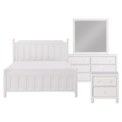 Brand New White 4PCs Queen Bedroom Set