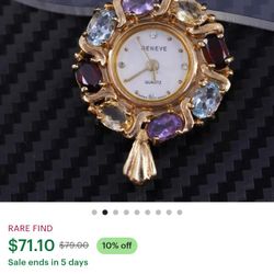 Gold Vintage Jasco Time Pendant 