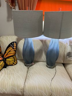 Blue Lamps (sold as pair)