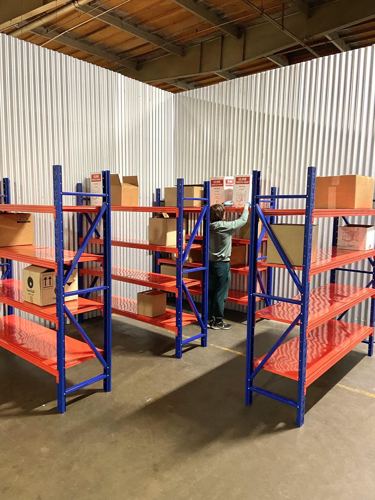 Warehouse Garage 79x20x79 inch Rack Metal Adjustable Shelving Archive Shelf