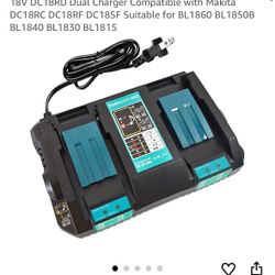 18V DC18RD Dual Charger Compatible with Makita DC18RC DC18RF DC18SF Suitable for BL1860 BL1850B BL1840 BL1830 BL1815