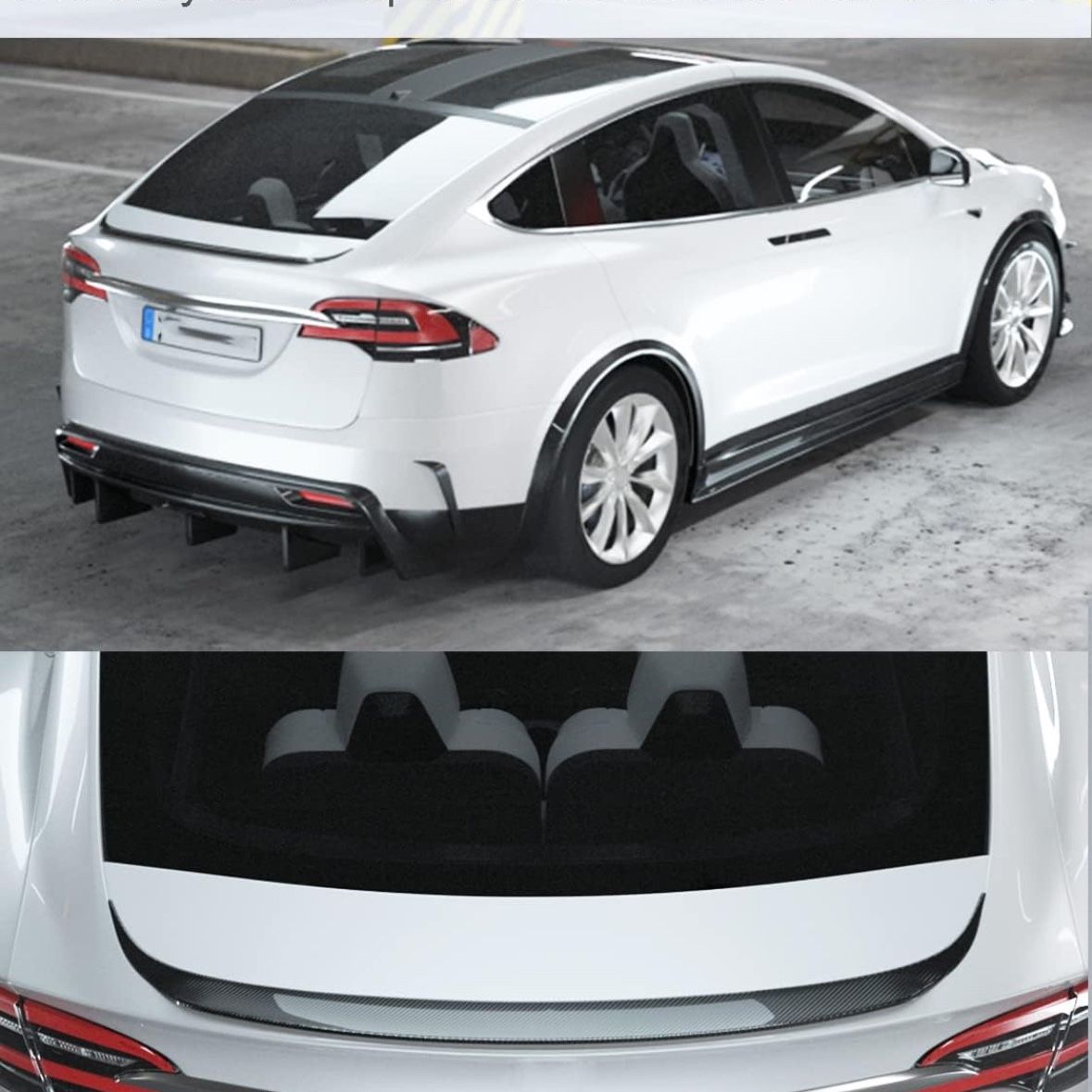 Model X Carbon Fiber Trunk Spoiler Wing for Tesla Model X 2016-2023 Rear Spoiler