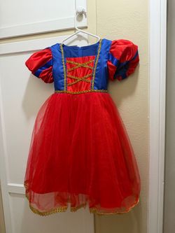 Princess Dress Medieval Times Style Red, Blue, & Gold Size 6/7 Little Girls