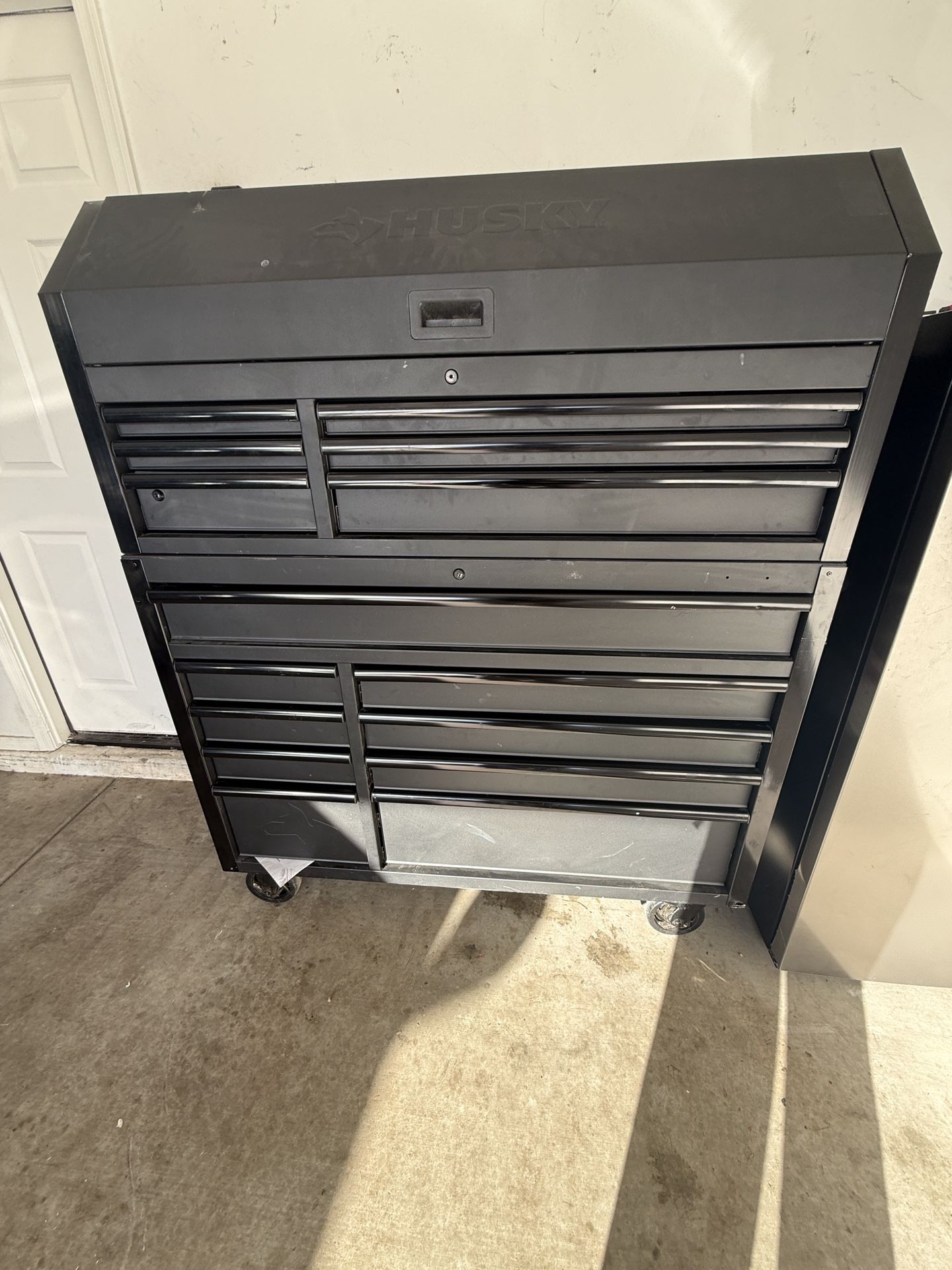 Heavy Duty Matte Black 52” Husky Tool Box Workbench Combo