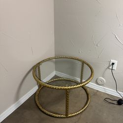 Gold Glass Accent Table