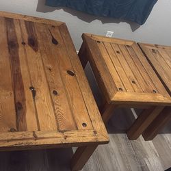 Rustic solid wood table set