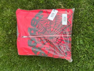 Red Studded Sp5der Hoodie