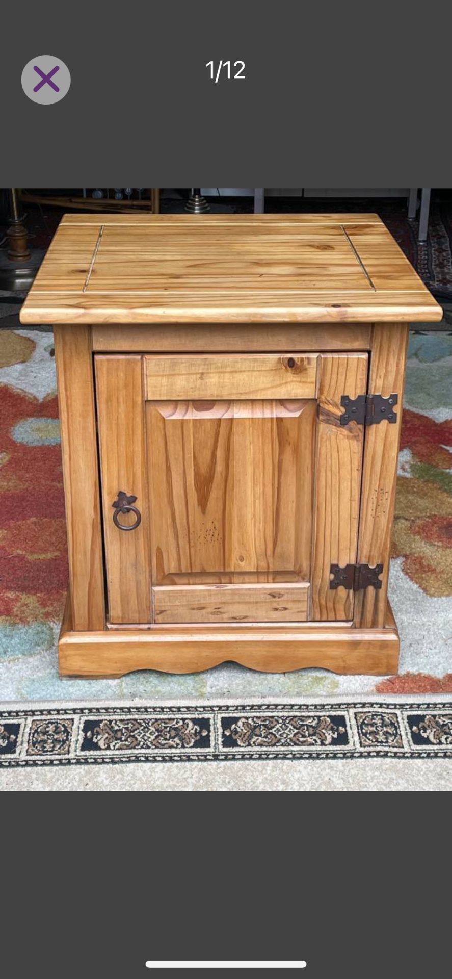 Brazilian Rustic Knotty Wood Cabinet Table - 21H x 20W x 20D - Excellent condition