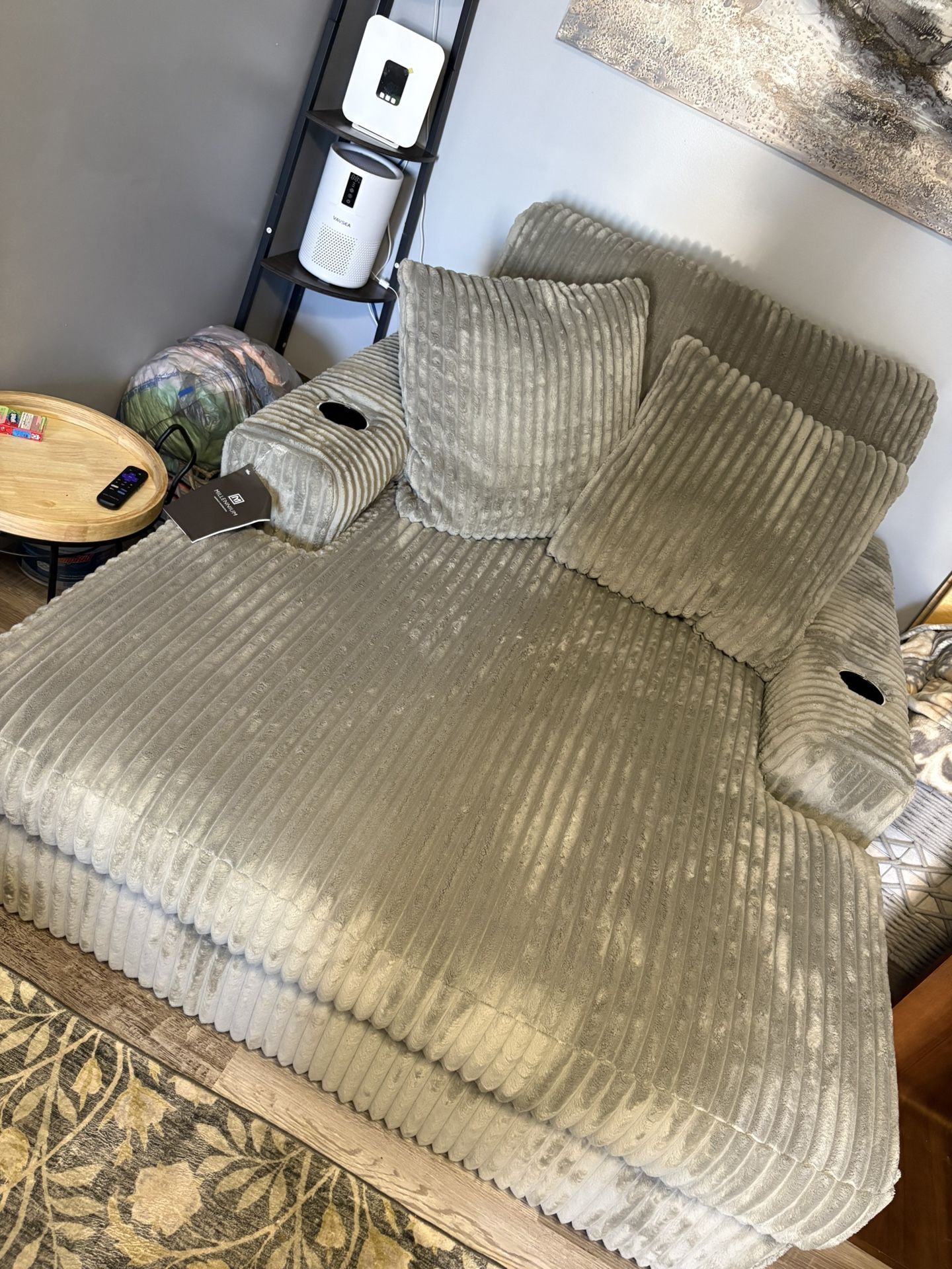 Faux Fur Oversize Chaise Couch