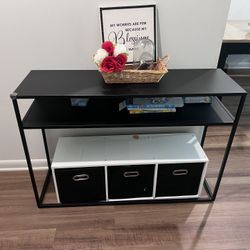 Black 2 Shelf Entry Table 