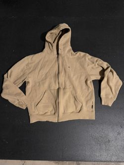Volcom Tan Zip-Up Hoodie – Fleece Lined