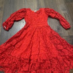 Girls Red Dress Size 4/5 By BM #22