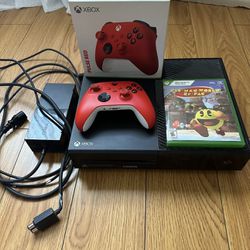 USED XBOX ONE WITH RED CONTROLLER AND ONE GAME