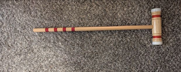 Vintage Stripped Wooden Croquet Mallet