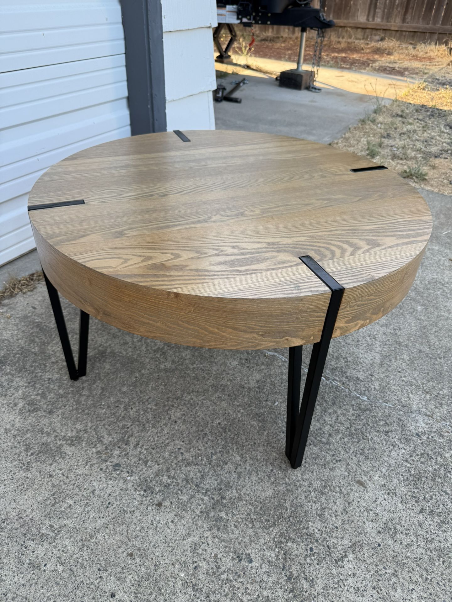 Natural Coffee Table with Metal Hairpin Legs