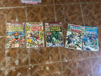 Vintage Marvel Triple Action Comics – 5-Issue Set – Avengers